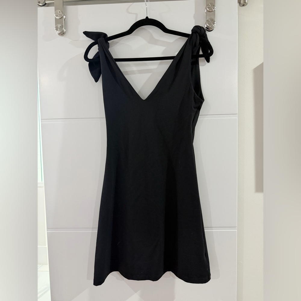 Susana Monaco Black Tie-Shoulder Mini Dress